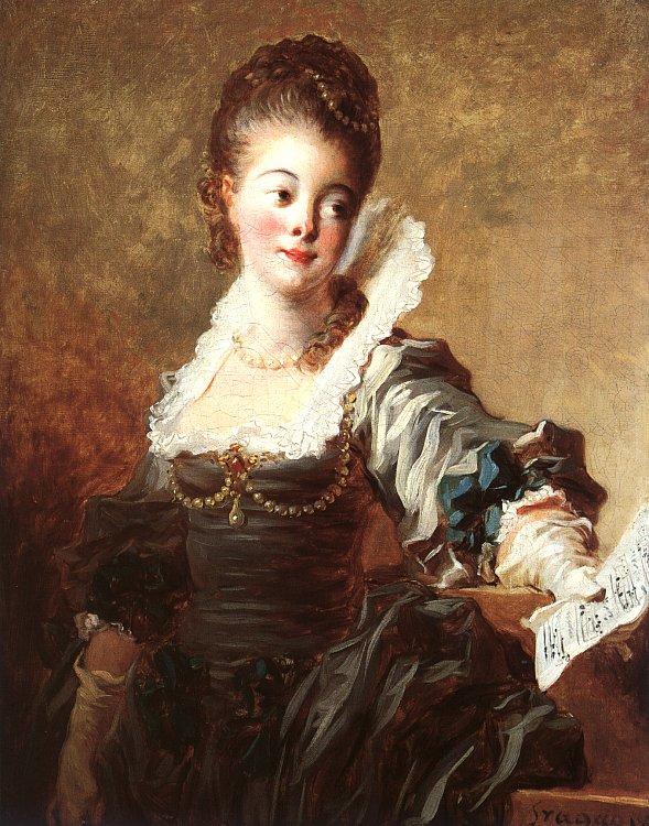 Jean Honore Fragonard Portrait of a Singer Holding a Sheet of Music oil painting image